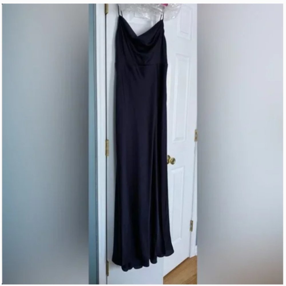 Fame and Partners Strappy Draped Gown in Navy - Picture 7 of 7